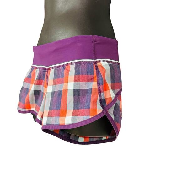 Lululemon Run Speed Short Check Multi Color Size 4 - Picture 2 of 11